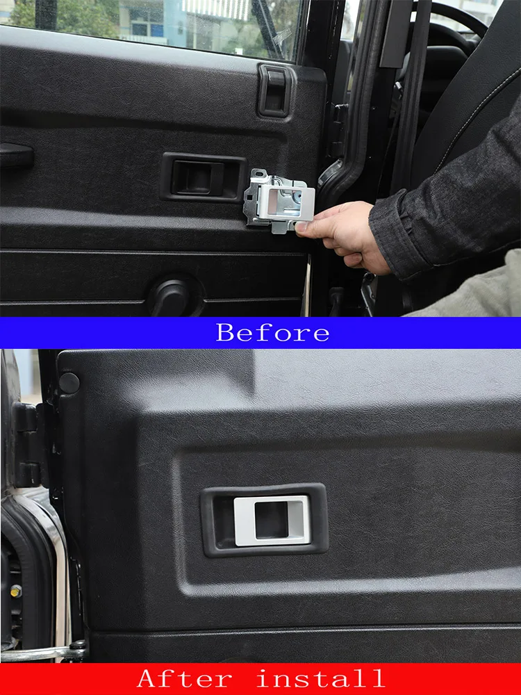 For Land Rover Defender 90 110 2004-18 Aluminum Alloy Car Door Inner Door Bowl Door Handle Decoration Replacement Accessories