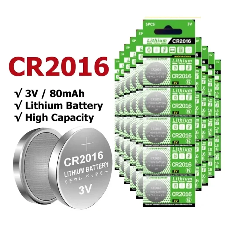 CR2016 button battery CR 2016 DL2016 ECR2016 BR2016 3V lithium battery suitable for car key watch remote computer motherboard