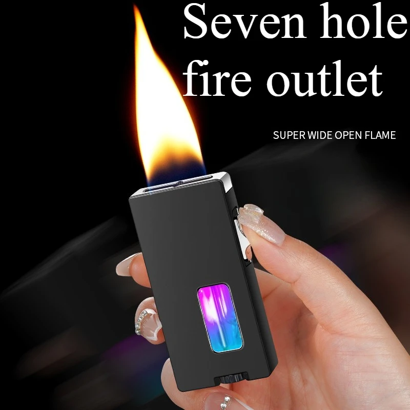 

New Induction Open Flame Lighter Inflatable Visible Gas Chamber Gravity Induction Lighter Cigarette Accessories