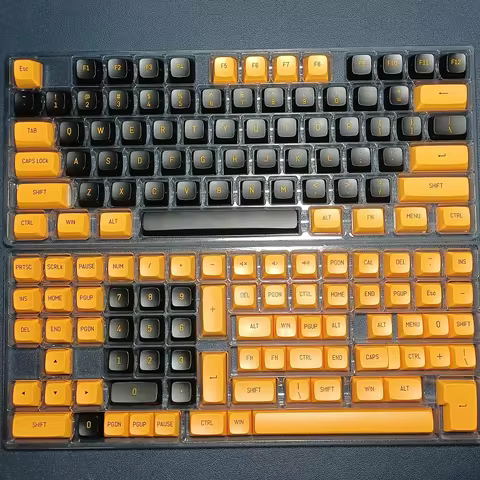 Black Orange Keycap CSA Profile PBT Double Shot Keycaps For Cherry Mx Switch Mechanical Gaming Keyboard Key Caps Custom DIY GK61