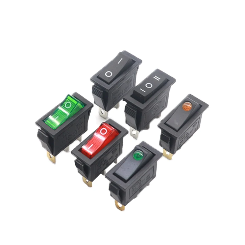 【5-1PCS】KCD3 220V ON/OFF SPST Rocker Switch Single Pole Single Throw 2 3 Position 20A 125VAC With LED Light
