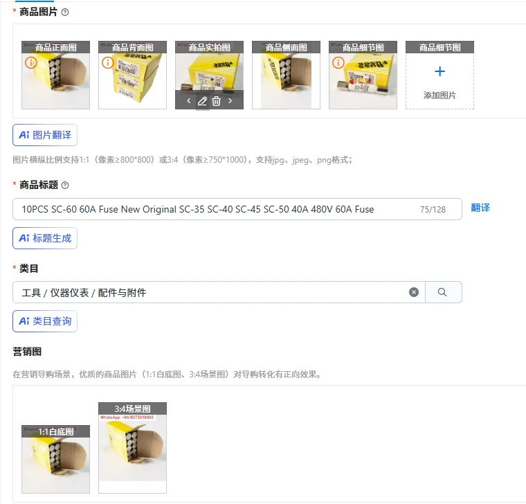 10PCS SC-60 60A Fus…