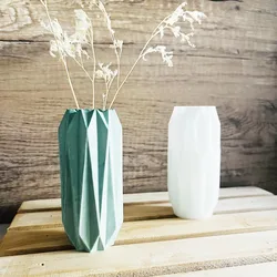 Diamond Vase Silicone Mold Geometric Flower Vase Concrete Casting Mold Concrete Cement Flower Pot Mould Epoxy Resin Art Molds