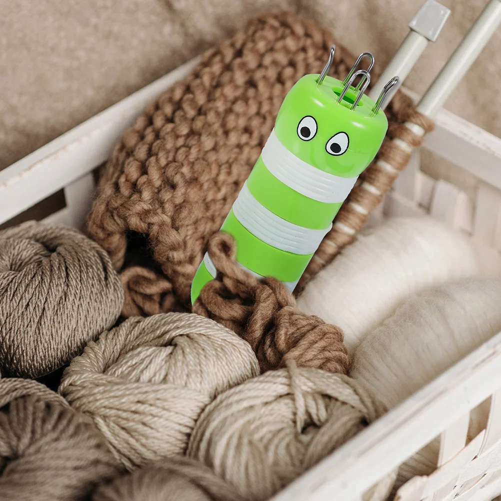 2 pçs diy mão corda tricô fio de plástico ferramenta artesanato bonito dos desenhos animados tecelagem acessório para jóias pulseiras suéteres casa