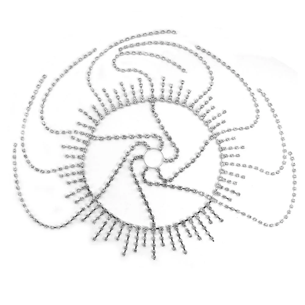 فلاش شرابة حجر الراين غطاء خوذة كريستال رئيس سلسلة مجوهرات RaveParty الرقص الزفاف 1920s إكسسوارات الشعر للنساء هدية #2