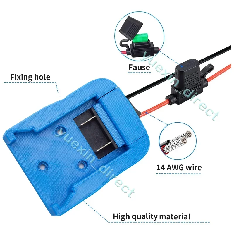 Adaptador de batería de rueda de alimentación DIY para Kobalt 24V Max Li-ion con cables, interruptor, conector de alimentación, juguetes, robótica, Etc.