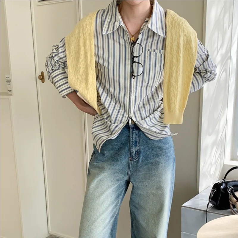 

Women's Casual Striped Long Sleeve Shirt Spring New Fashion Top for Ladies