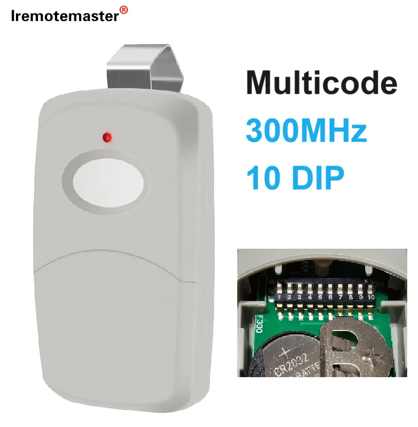 Replacement for Multicode 3089 Garage Gate Door Opener Remote Transmitter 308911,MCS308911,10 dip switch 300mhz,Grey