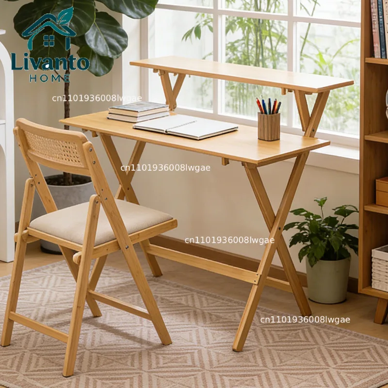 

Bamboo folding square , rectangular, computer , outdoor folding wooden simple office dining table