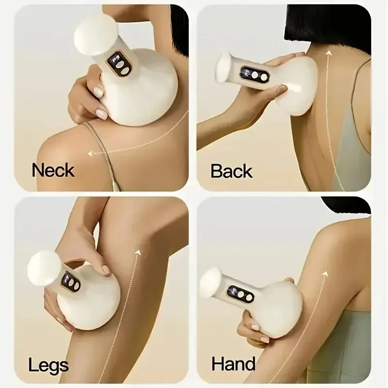 Masajeador Abdominal de mano recargable por USB con intensidad de ventosas Guasha ajustable para masaje de brazos y piernas de compresión caliente
