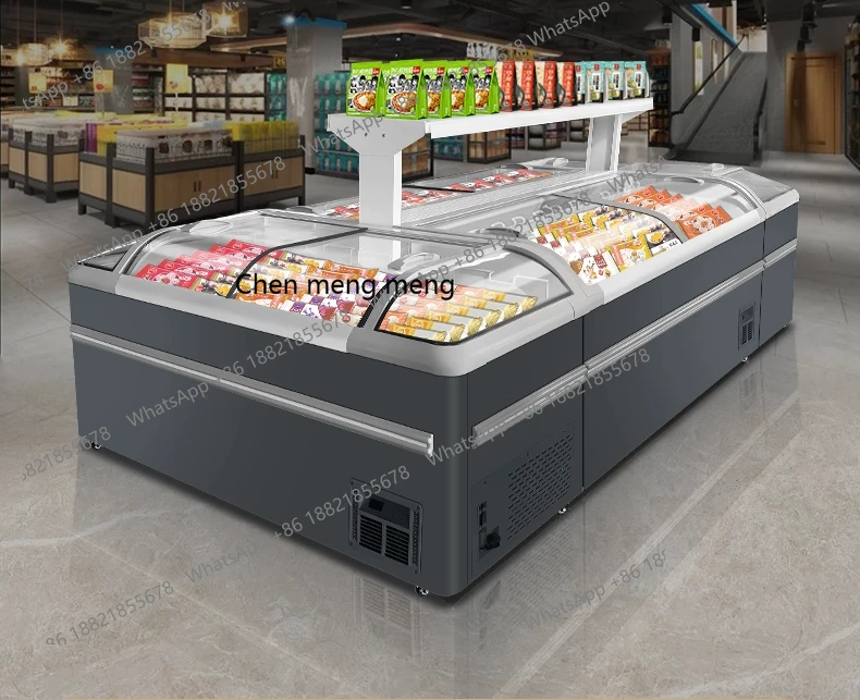 

Supermarket Combination Island Cabinet Horizontal Commercial Frozen Goods Refrigerated Display Cabinet Quick Frozen Freezer