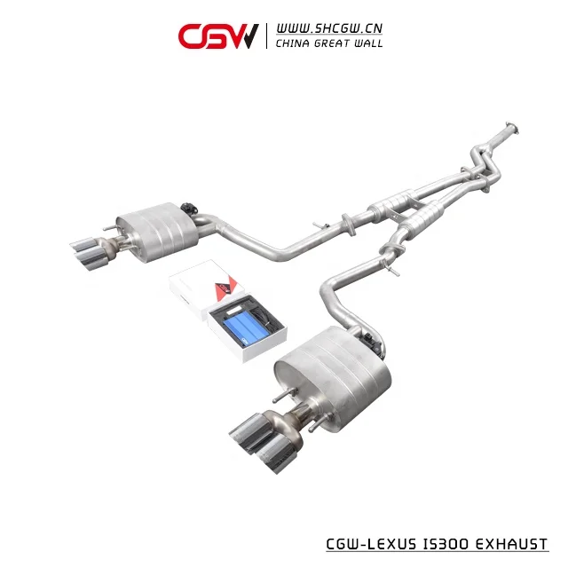 Top Quality Valve Exhaust Catback Pipe System Quad Chrome Tips for IS300 3.0-2.0T MY 2017 to Present