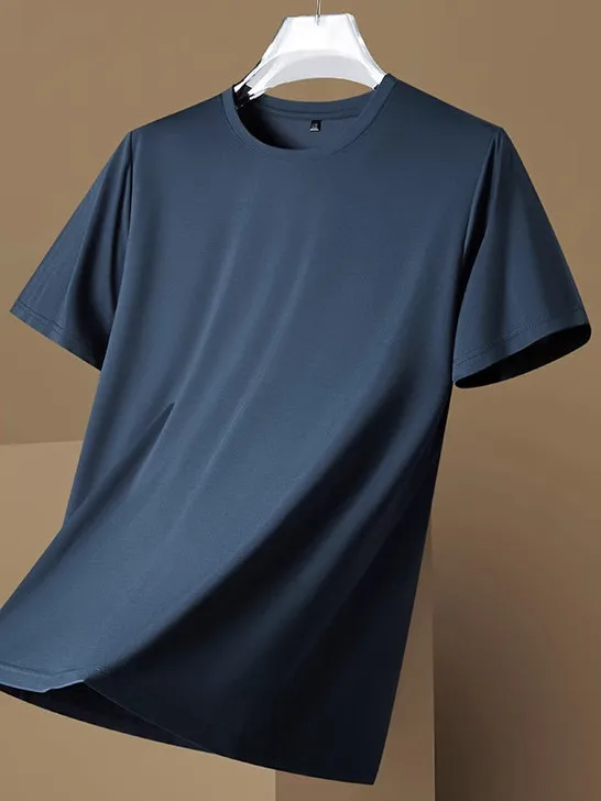 

Мужская футболка Pierre Cardin High End из ледяного шелка с круглым вырезом, летняя, свободного кроя, в городском стиле