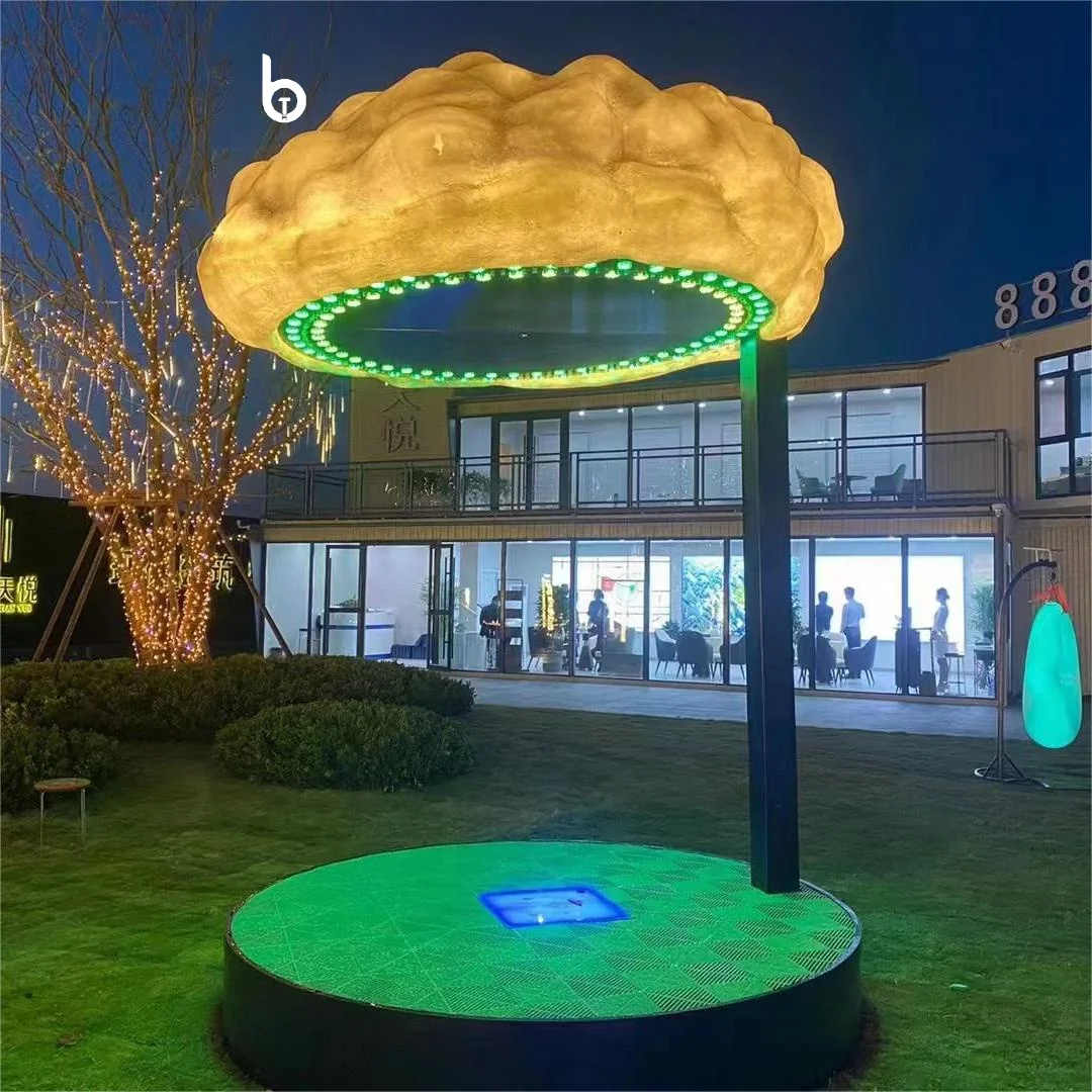 Curtain Cloud Water Induction LED Colorful Mushroom Motif Light Outdoor Landscape Decorative Lights