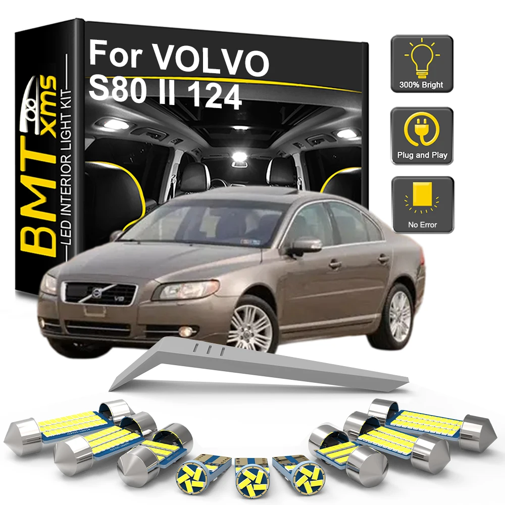 6/13/17PCS LED Interior Light Bulb Kit For VOLVO S80 II 124 2007 2008 2009 2010 2011 2012 2013 2014 2015 2016 2017 LED Car Dome
