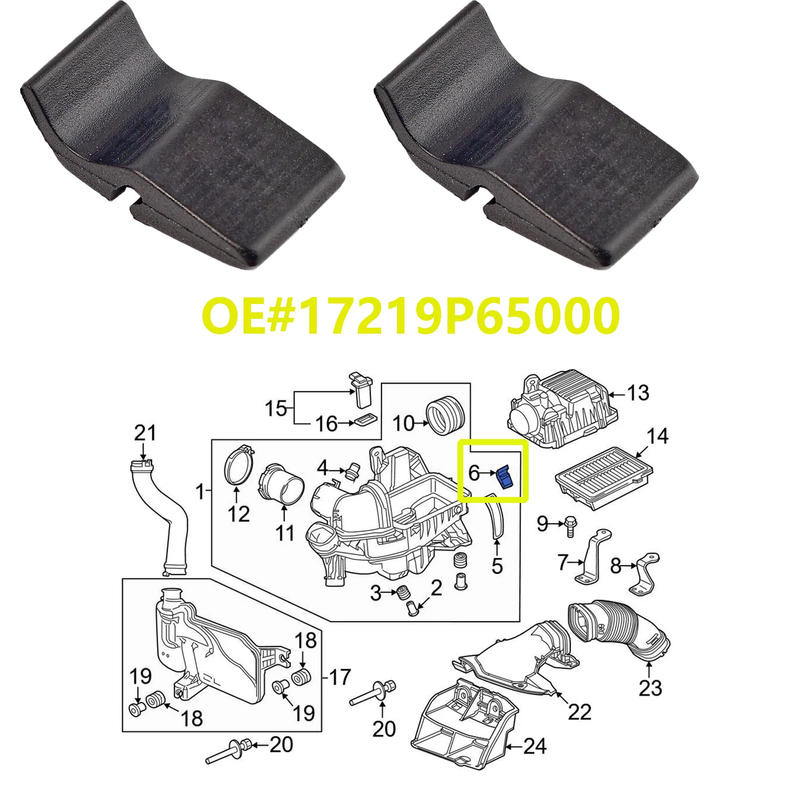 For Honda Accord MK10 Fit Jazz MK2 MK3 GK GE Insight MK1 ZE1 Air Cleaner Intake Filter Box Housing Clip Clamp 17219P65000