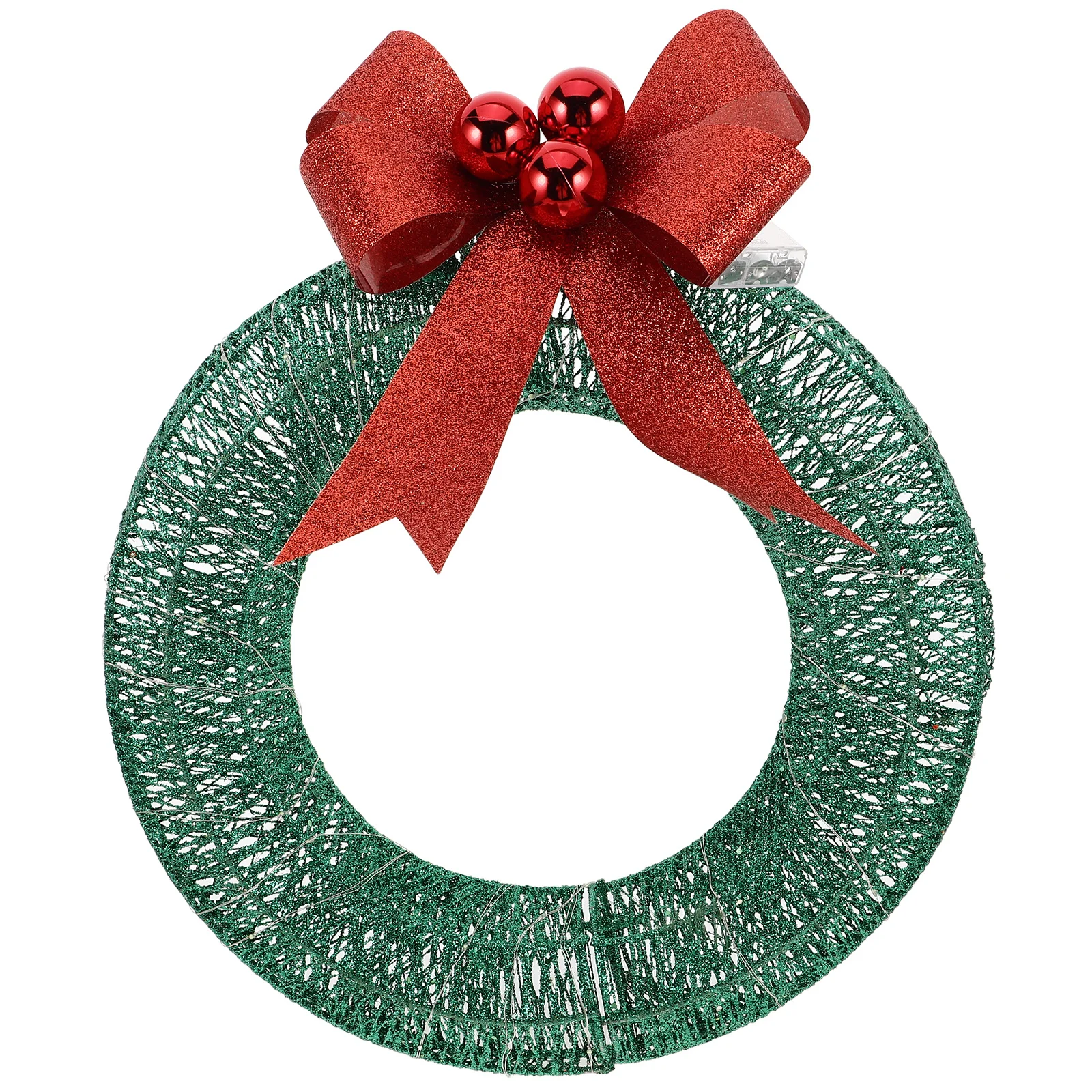 

Lighted Christmas 40Cm Red Bow Pre-Lit Xmas Wreath Garland Glowing Garland Holiday Door Wall Decor Porch Wreath