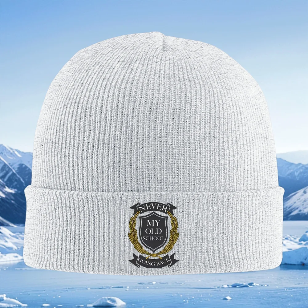 المدرسة القديمة لا تذهب أبدًا تصميم القمح للرجال والنساء للجنسين قبعة محبوكة قبعة صوفية قبعة شتوية حرارية دافئة لعيد الميلاد في الهواء الطلق