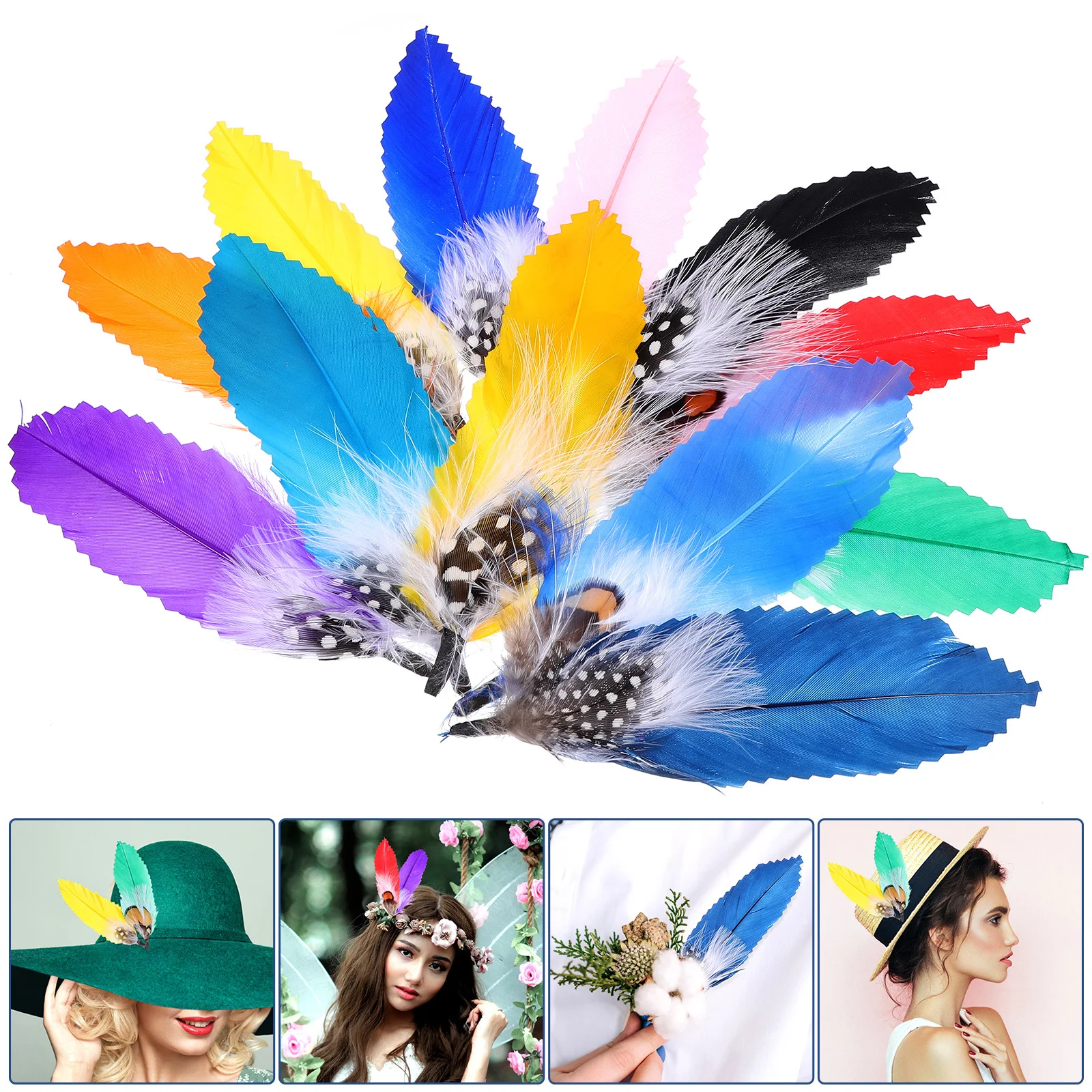 

12Pcs Plume Decor for Crafts DIY Making Decorations Brooch Headdress Supplies Creative Jewelry Charms Decorative Craft