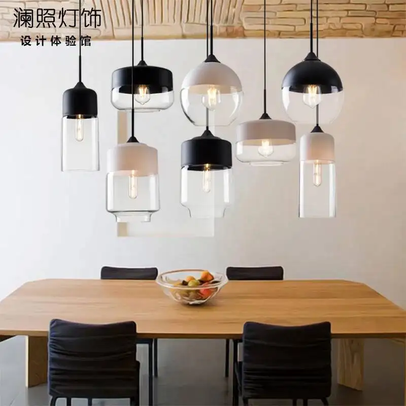 

Modern Scandinavian Pendant Light - Single Bulb Glass Lamp for Kitchen Island & Living Room Decor