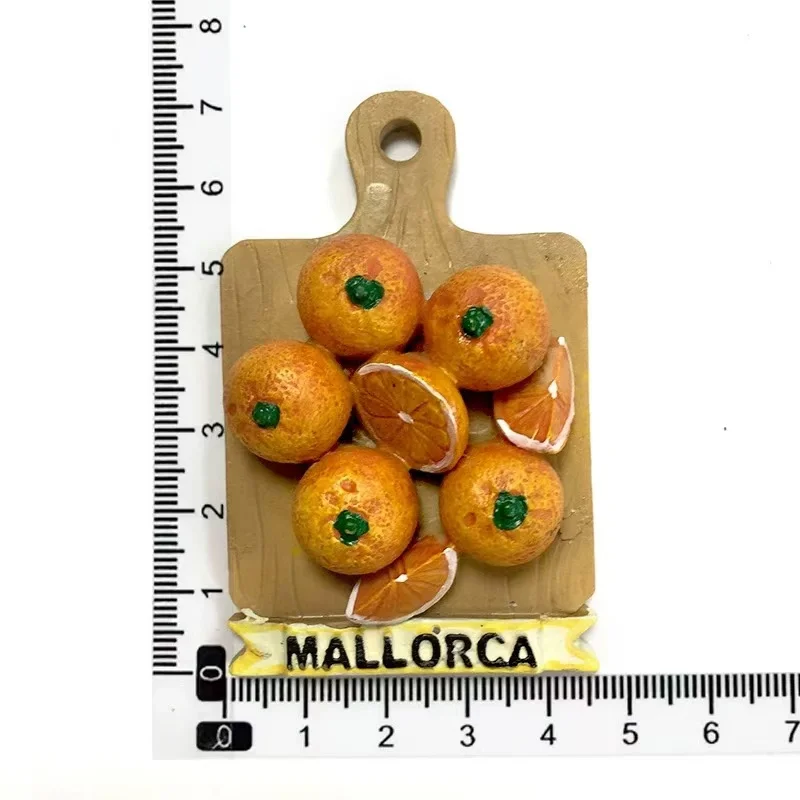 Local specialty citrus fruits from Mallorca, Spain, refrigerator with magnets, tourism commemorative 3D decoration gift