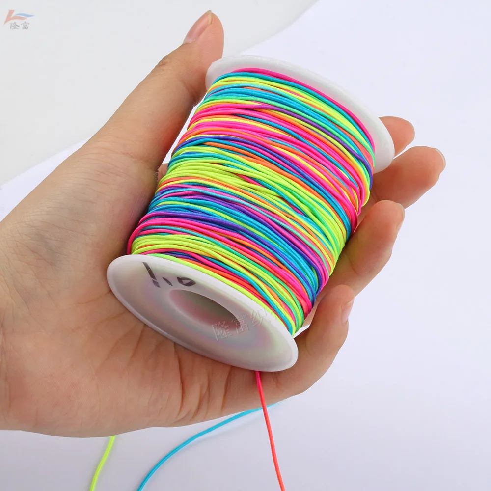 1 Volume Elastic Band Cord Paracord Bracelet Tape Braid Rainbow Elastic Rubber Rope Round String Accessories 1mm 1.2mm 1.5mm