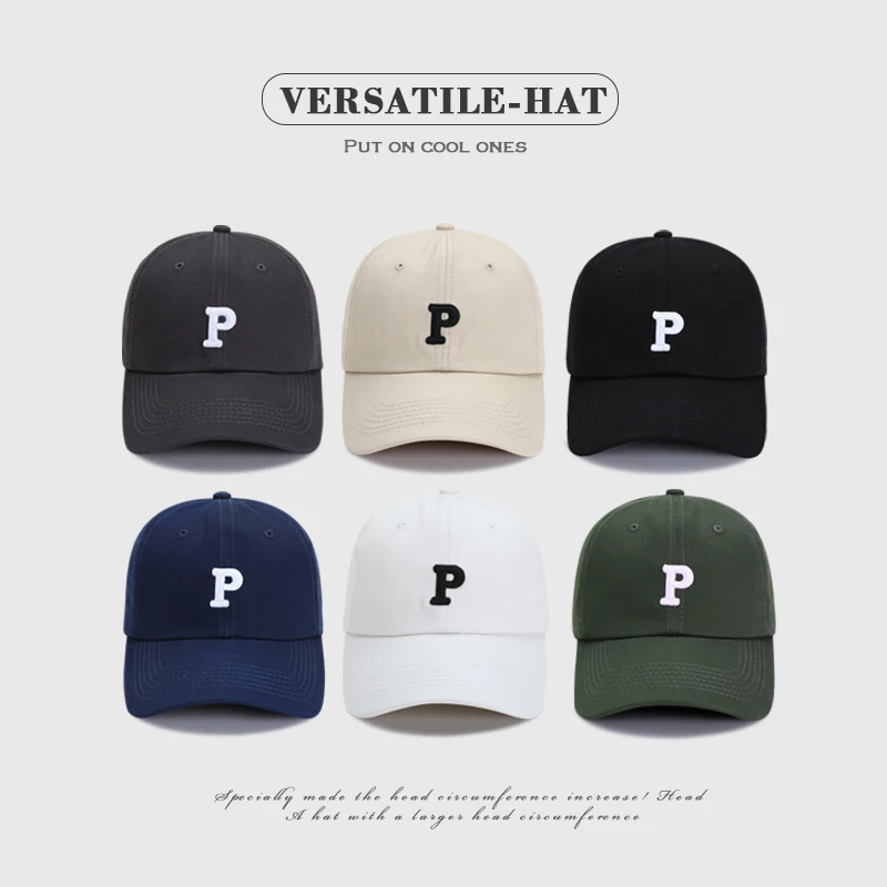 Unisex Baseball Cap Large Head Circumference All Seasons Sun Protection Embroidered Casual Hat for Men And Women