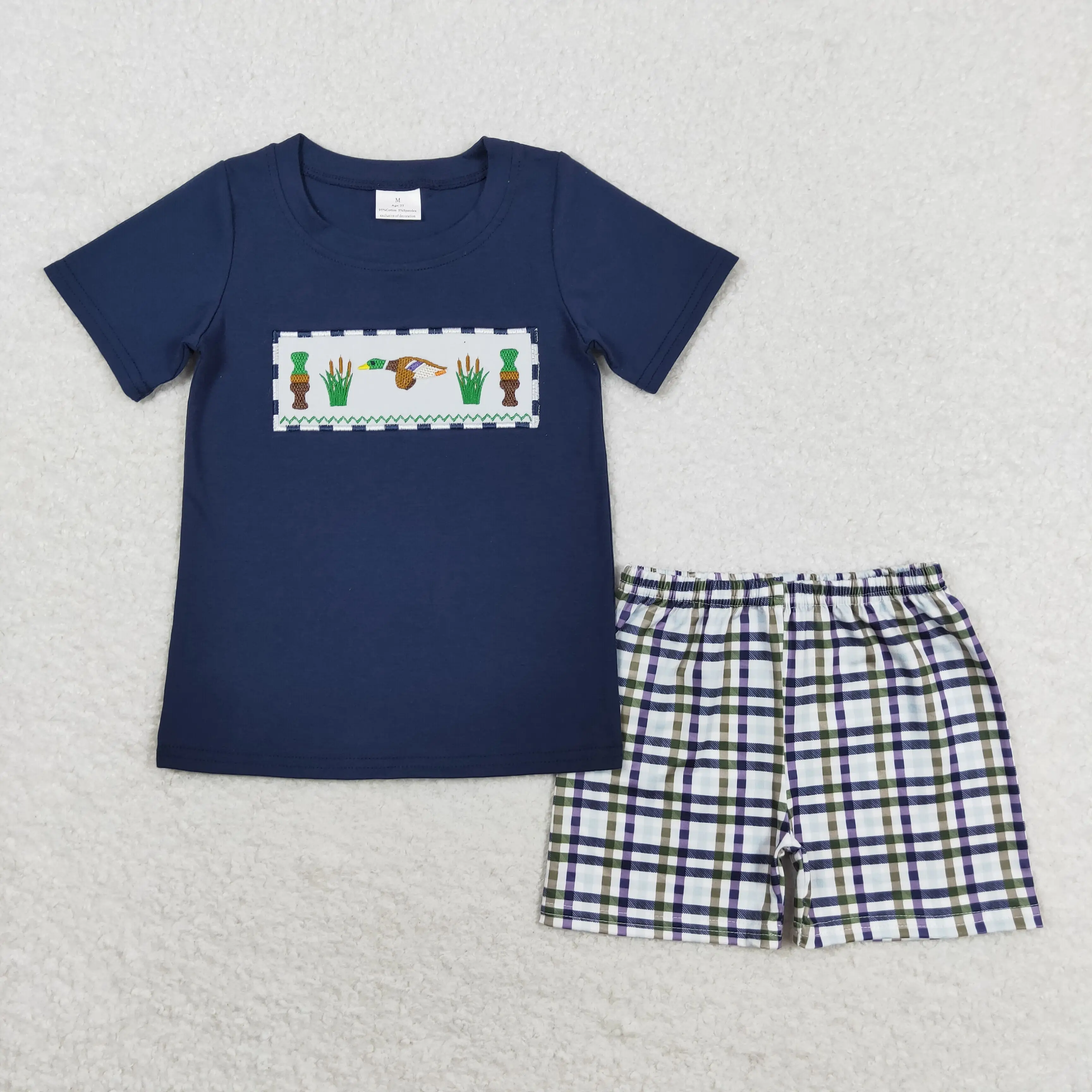 

BSSO0710 Kids Boutique Clothes Set Short Sleeve Embroidery Print Top With Shorts Set Kids Boys Summer Outfits