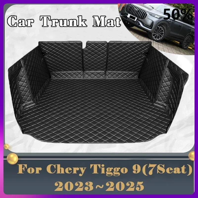 Car Trunk Mat For Chery Tiggo 9 Jaecoo 9 2023 2024 2025 7seat Dirt-resistant Fully Trunk Mat Rear Cargo Tray Car Accessories