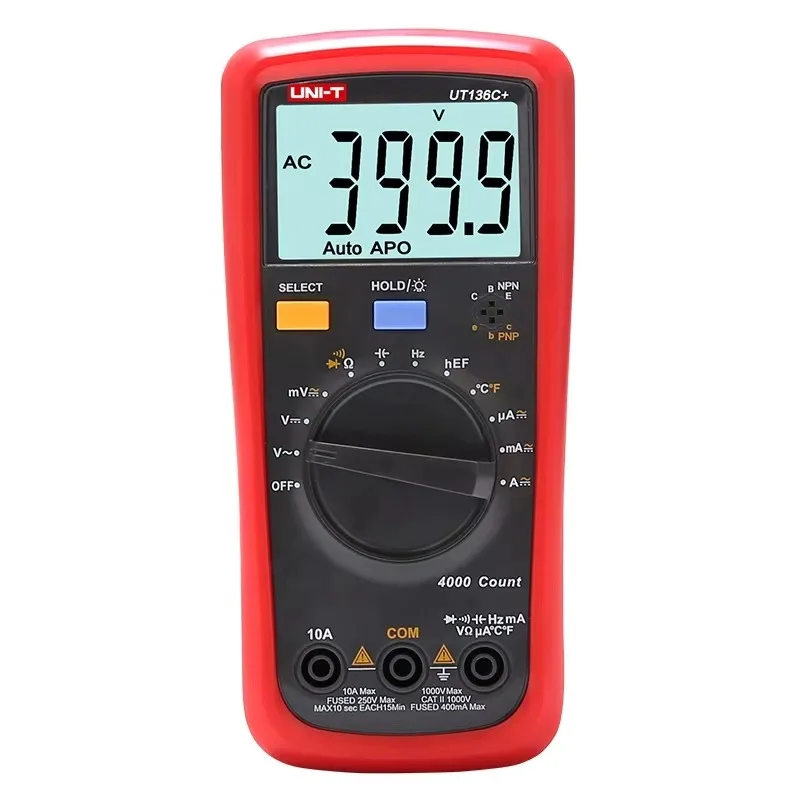 UT136B+ UT136C+ Digital Multimeter Large LCD Dual Display 1000V 10A AC DC Voltmeter Current Test Meter