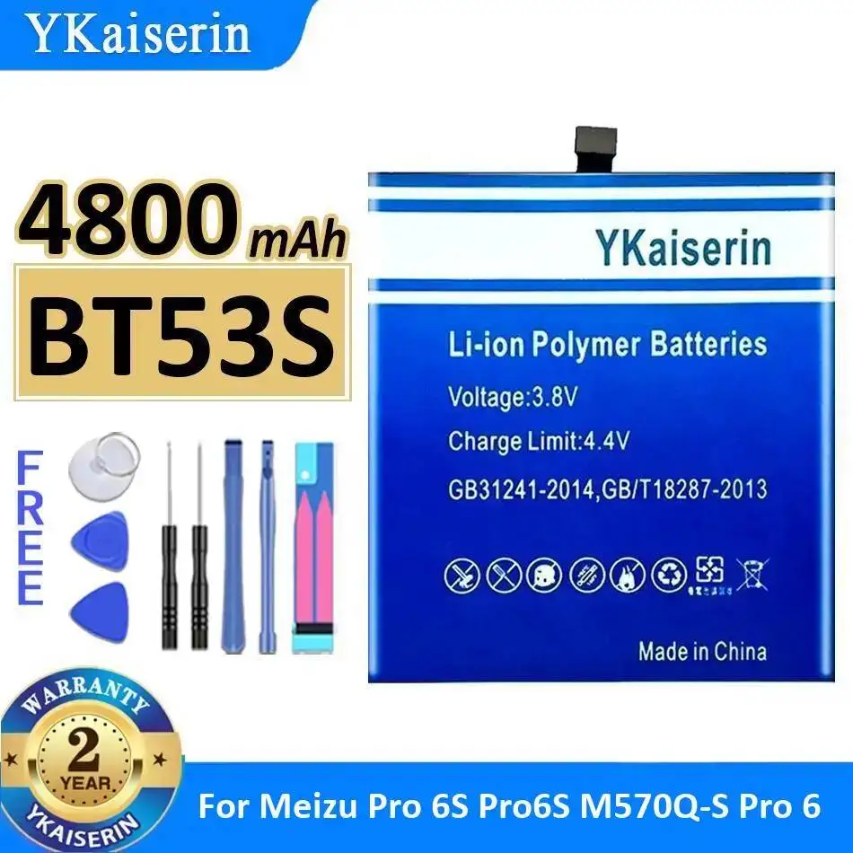 

Высококачественная сменная батарея для мобильного телефона Meizu Pro 6S 6 M570Q-S BT53S, 4800 мАч, с отличной работой при низких температурах