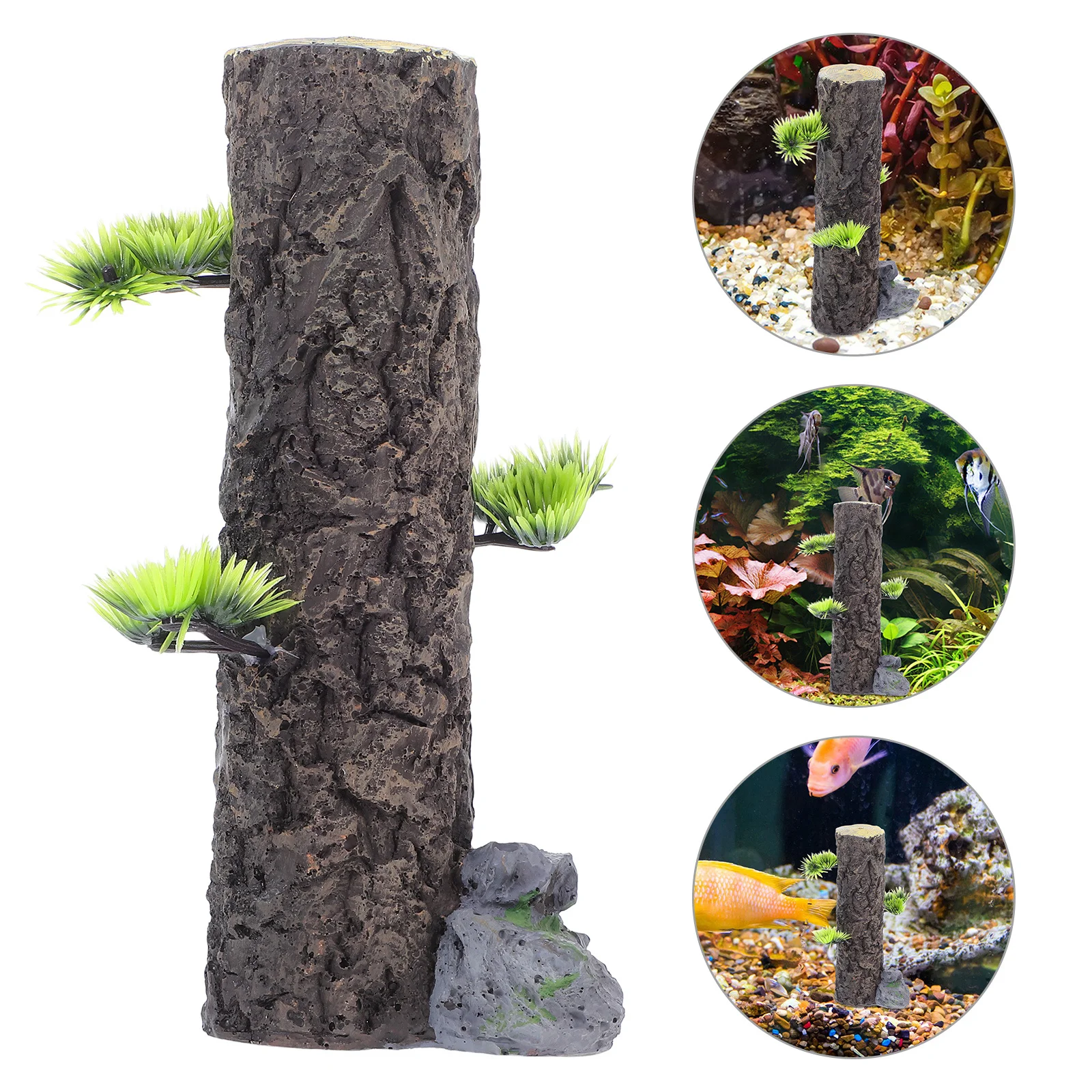

Fish Tank Stump Decoration Resin Aquarium Ornament For Betta Fish Decor Tank Accessories Underwater Habitat Decor