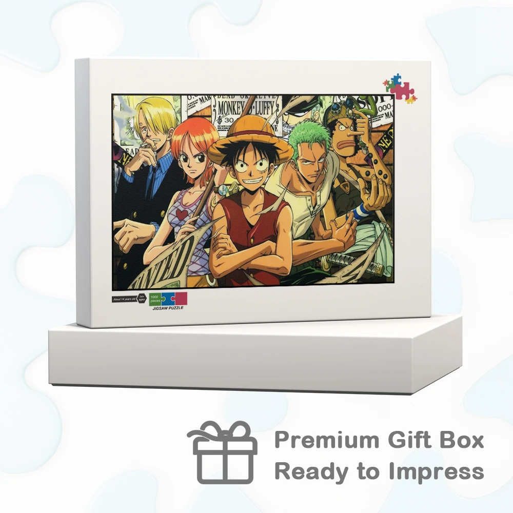 인기 애니메이션 원피스 대형 성인용 직소 퍼즐 밀짚모자 해적단 재미있는 가족 게임 성인용 몽키 D. 루피 로로노아 조로 퍼즐