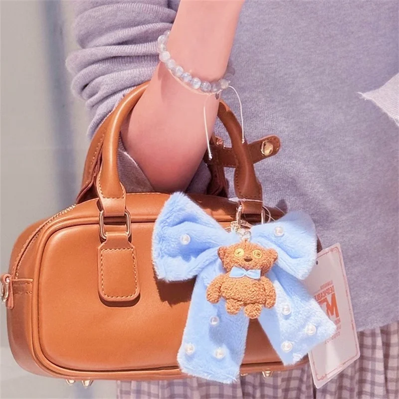 Beijing Movie Park Special Series: Large Yellow Man & Lady Tim Plush Bear Handbag with Handle and Adjustable Shoulder Strap