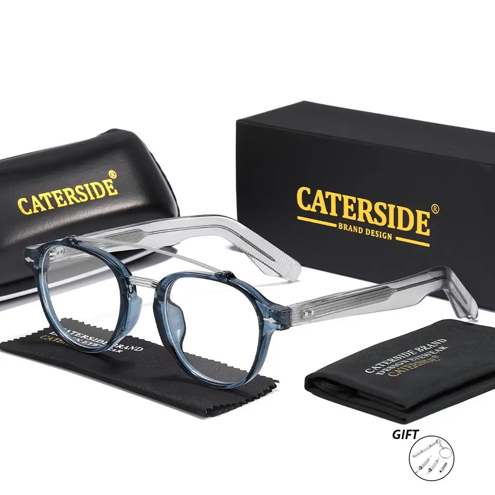 CATERSIDE Herren-Pilotenbrillen mit individuell angepassten runden Gläsern, verschreibungspflichtige Brillen für Damen, Myopie- und Hyperopie-Brillen – Detail 8