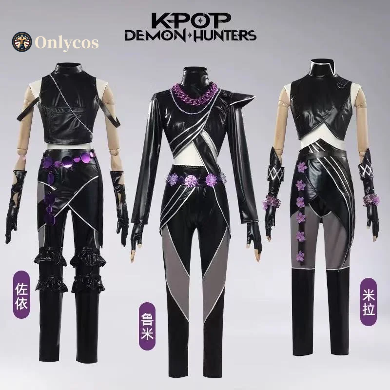 أزياء KPop Demon Hunters Zoey/Rumi/Mira التأثيرية مجموعة كاملة زي لعب الأدوار أزياء حفلات الهالوين كرنفال للنساء والأطفال