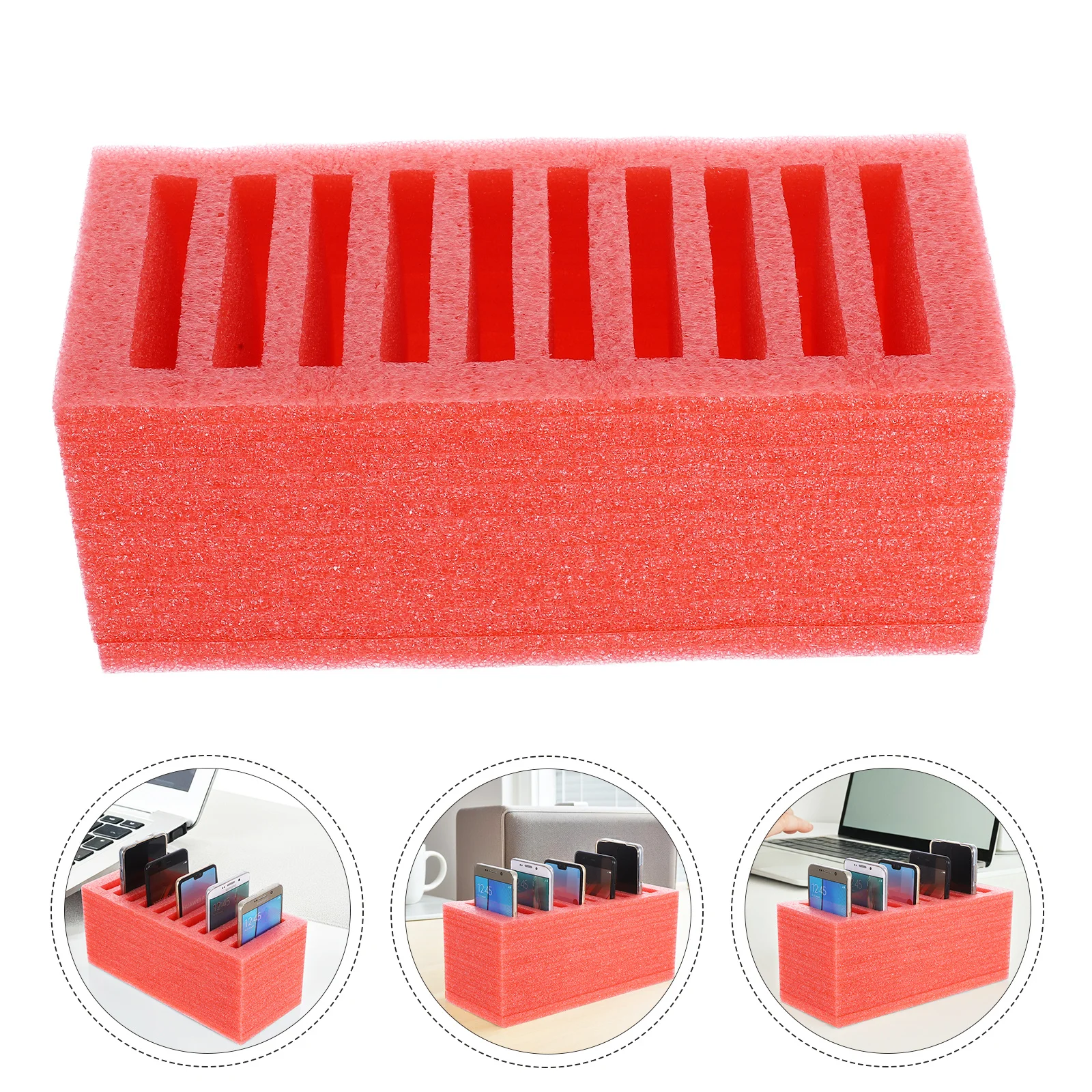 

Classroom Cell Phone Organizer 10 Grids Vertical Holder Office Desktop Storage Box Foam Mobile Phone Caddy For Desk