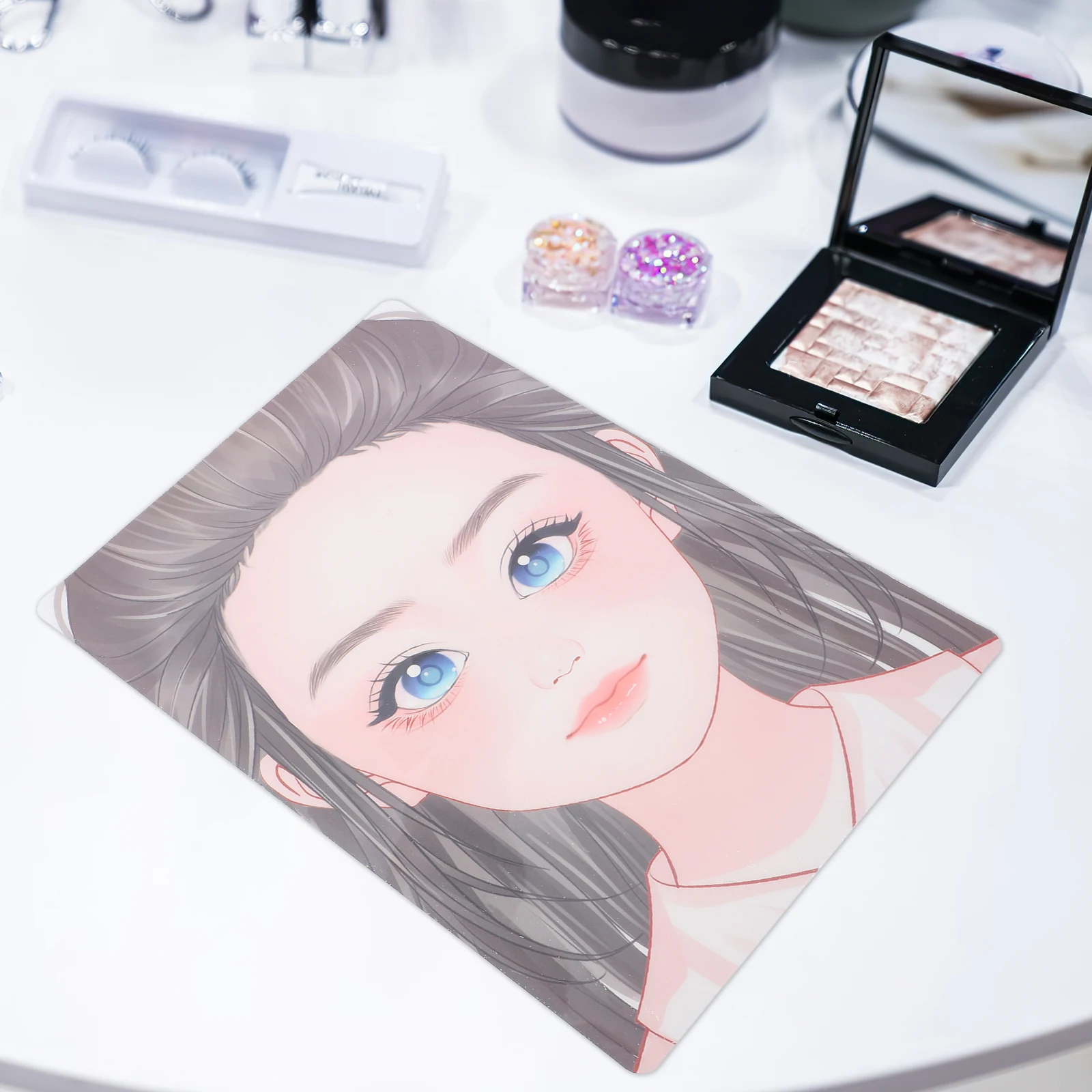 

1pc Reusable Makeup Practice Tools Plastic Painting Board For Artists Face Painting Practice Mold Face Drawing Board Makeup