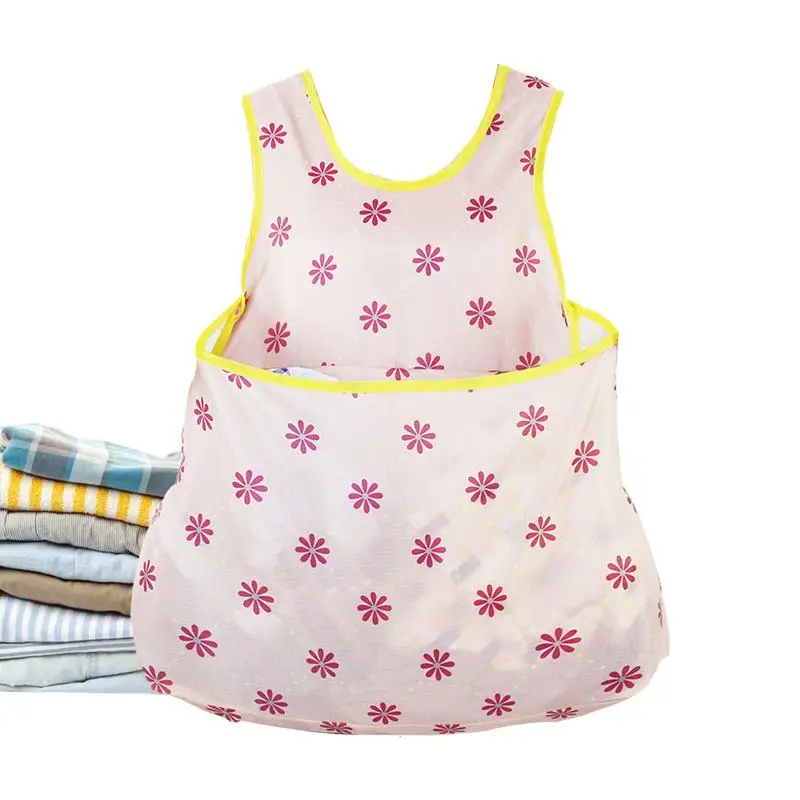 Clothes Drying Apron Sleeveless Laundry Bib Large Capacity Oxford Cloth Sleeveless clothing washing drying apron for household