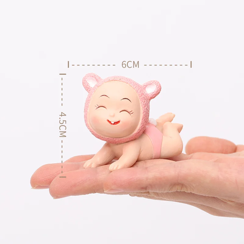 Roogo Home Decoration Accessories Creative Baby Statue Decor Resin Miniature Figurines For Birthday Party Cake Decorations