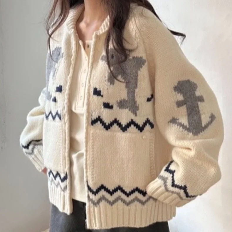 Chic automne hiver fermeture éclair longue Sve tricots femmes Faionable Vintage Design décontracté Sle coupe régulière exclusive en ligne