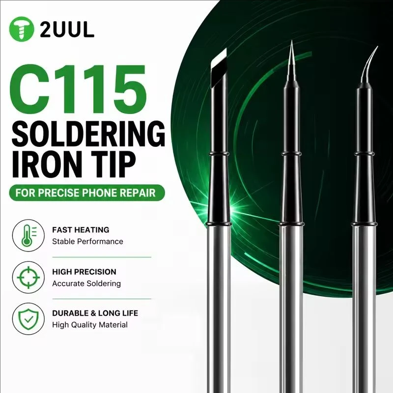2UUL C115-I/S/K Soldering Iron Tips Head Replacement Compatible With SUGUN GVM T115 C115 JBC T36 Aixun  Handle Soldering Station
