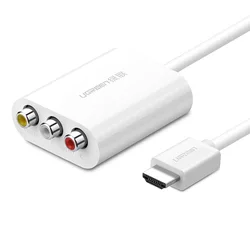 UGREEN HDMI-Compatible to AV Converter Tri-color RCA Computer TV Interface Audio and Video Conversion Head length 0.5m Line