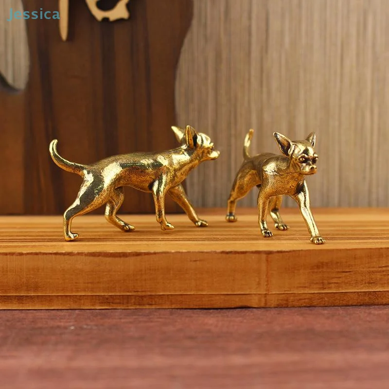 

♥♥♥♥Hairless Dog Puppy Brass Figurine Desktop Decorations