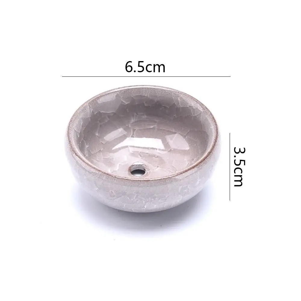 通気性のあるアイスクラック釉セラミック植木鉢かわいい肥厚多肉植物植木鉢ミニ穴あき植物プランター中庭