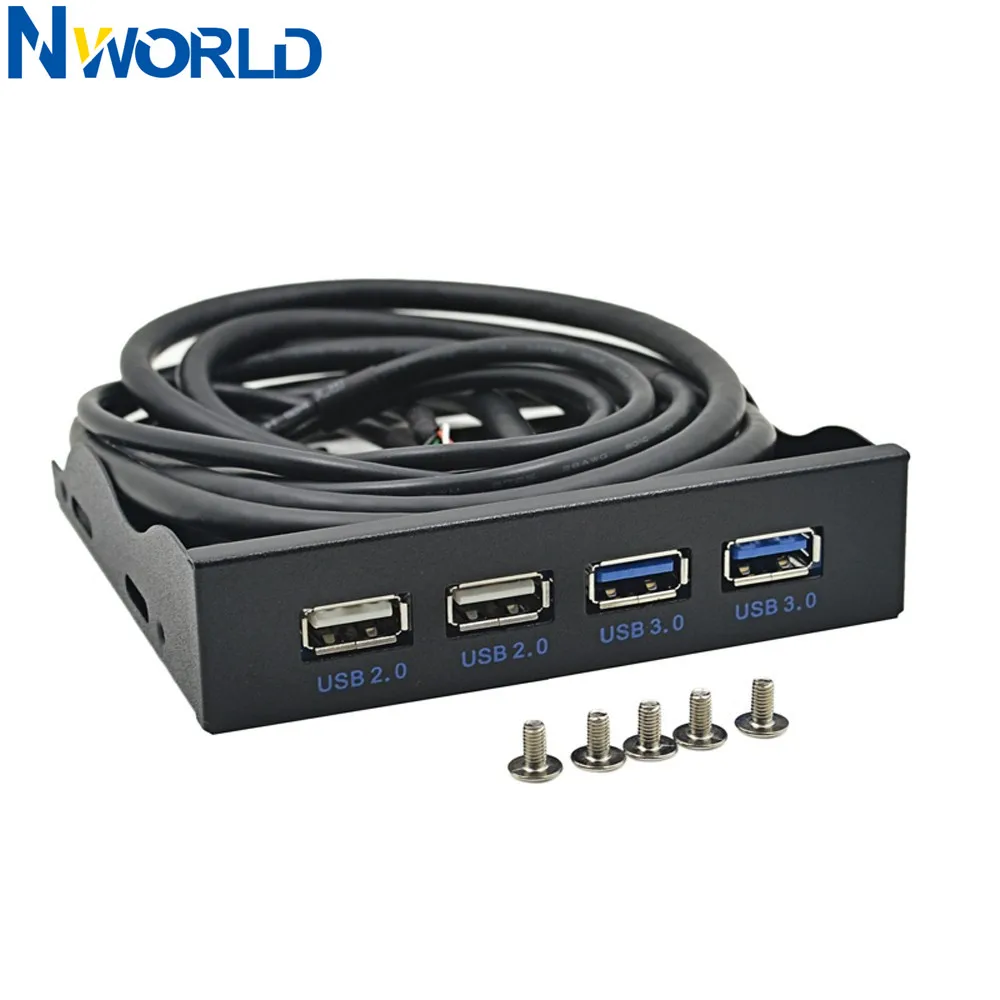 3.5 Inch Floppy Bay Internal USB3.0 Hub Splitter, USB2.0 Bracket Adapter for Desktop PC Front Panel DIY PC BuildingUpgrades
