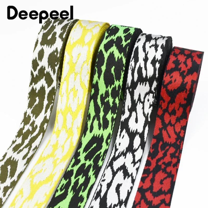 

1/2/3Meters Deepeel Jacquard Leopard Webbing Tape 38mm Bag Strap Ribbon Backpack Garment Decorative Band DIY Sewing Accessories