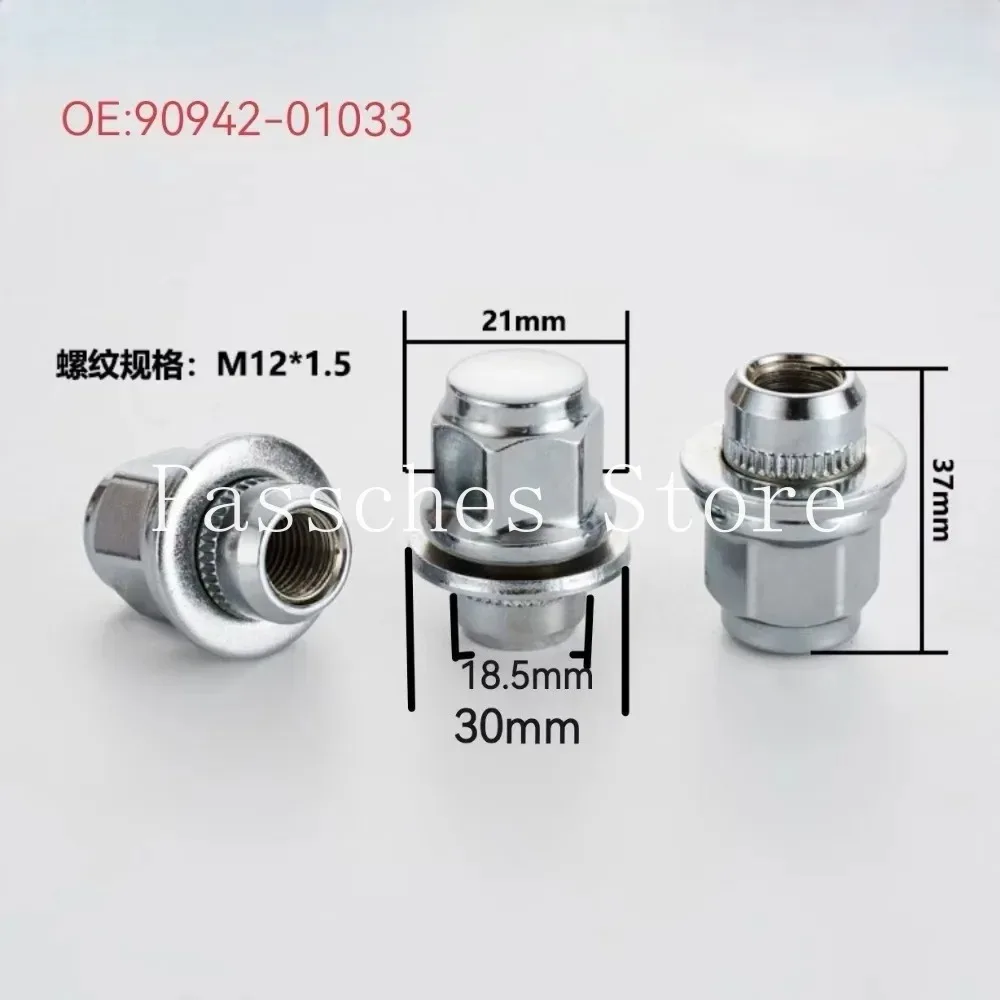 90942-01033 Mag Seat Wheel Lug Nuts Screws For Toyota Lexus Series M12x1.5 Hex 21mm Thickness 37mm