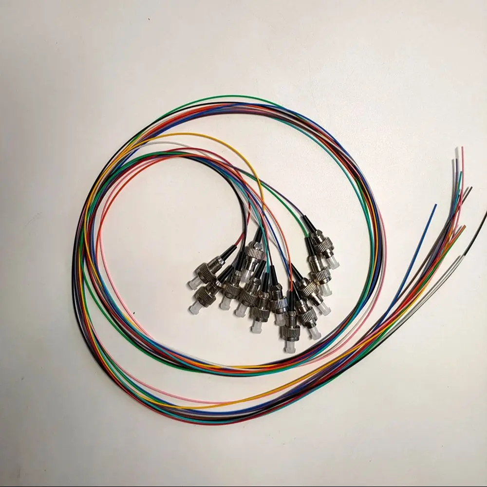 FC/UPC 12色光ファイバピグテールケーブル 0.9mm FTTH光ファイバパッチコード シングルモード光ファイバピグテール モデム用 1.0M