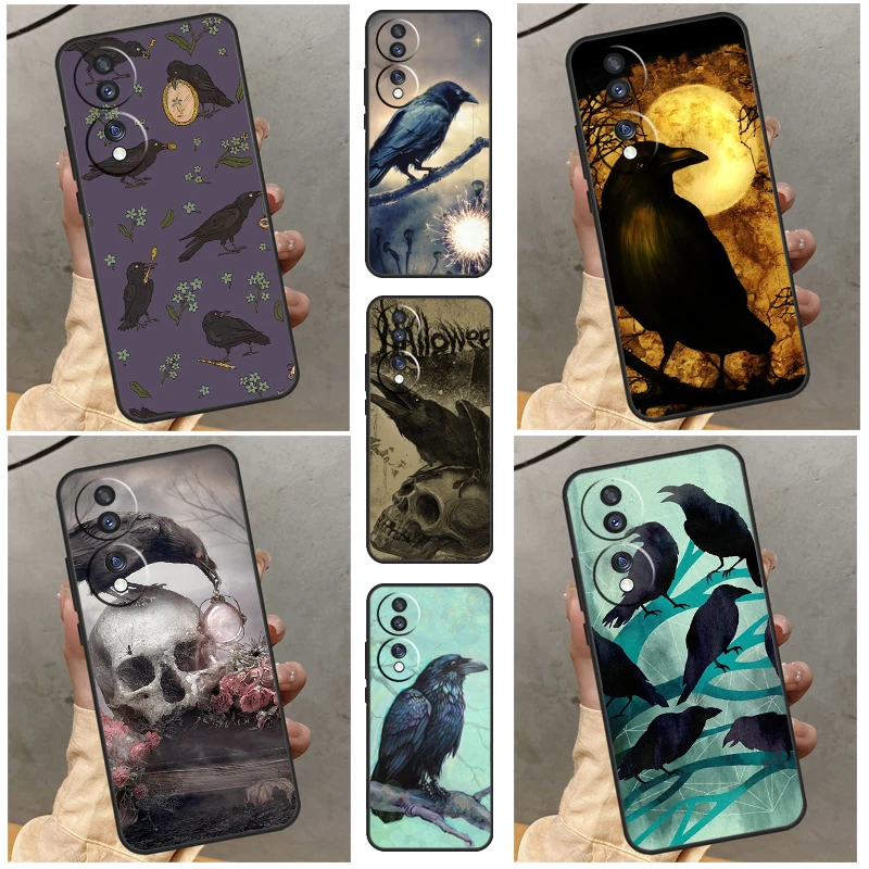 The Raven Halloween Case For Huawei P30 Pro P50 P20 P40 Lite P Smart 2019 Nova 5T Honor 50 70 X7 X8 X9 Cover